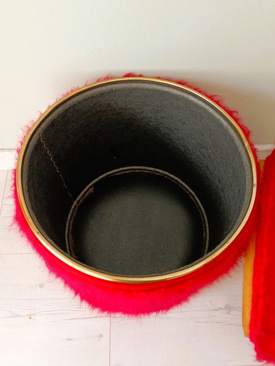 Image 1 of Pouf Moumoute Rood Stijl Pelfran