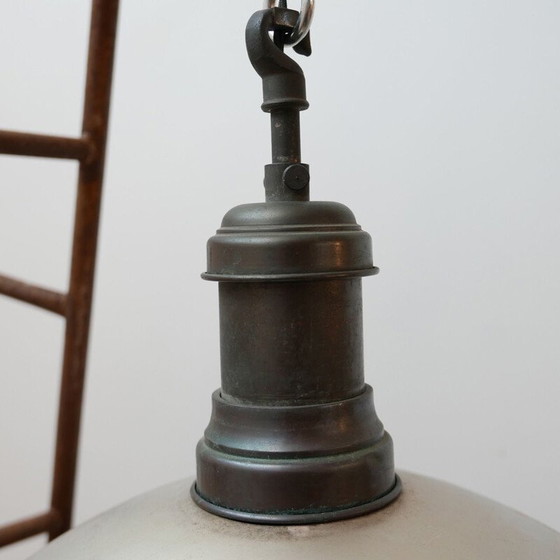 Image 1 of Vintage lichtgevende glazen spiegel hanglamp, Duitsland 1920