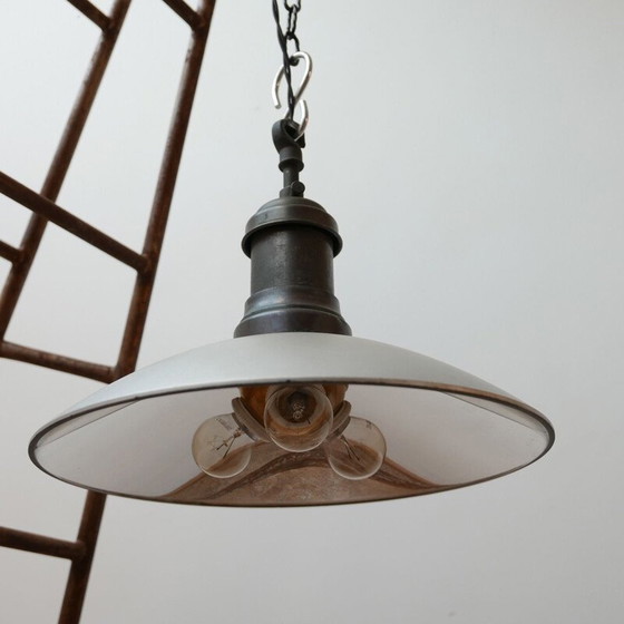 Image 1 of Vintage lichtgevende glazen spiegel hanglamp, Duitsland 1920