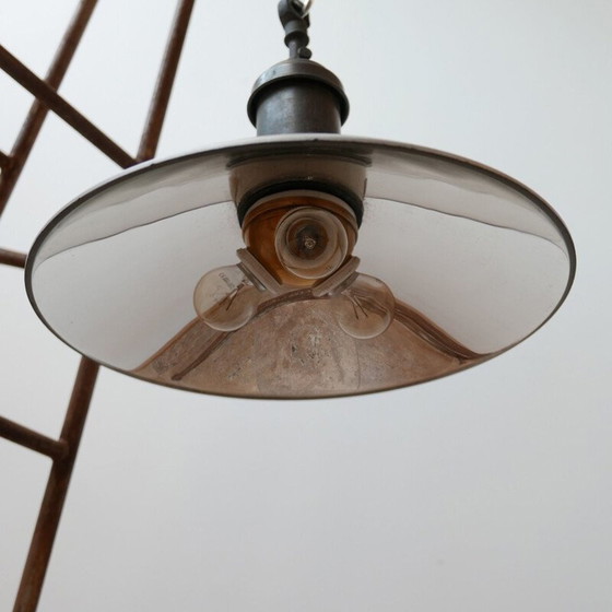 Image 1 of Vintage lichtgevende glazen spiegel hanglamp, Duitsland 1920
