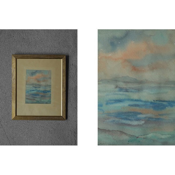 Image 1 of Vintage gouache door Frideborg Bryth, 1961