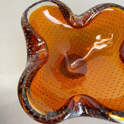 Paar oude Murano glazen asbakken voor Venini Glass, Italië 1970