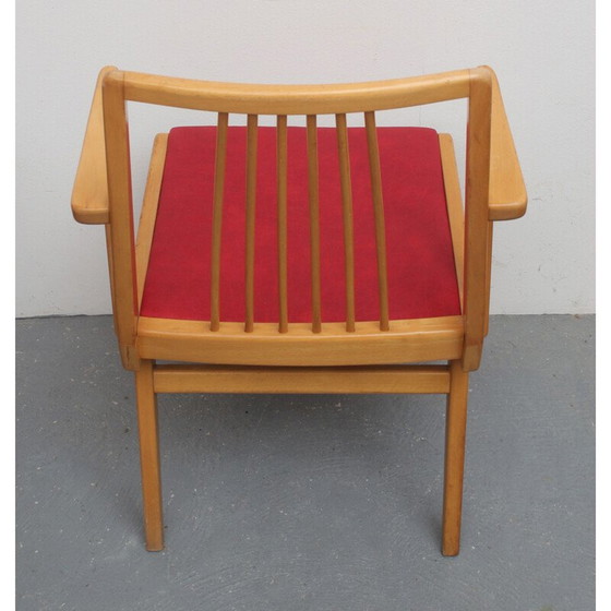 Image 1 of Vintage fauteuil in licht beuken 1950
