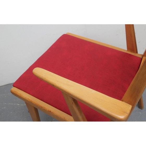 Image 1 of Vintage fauteuil in licht beuken 1950