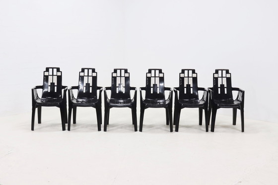 Image 1 of 6 x Pierre Paulin voor Henry Massonnet Boston tuinstoelen 1980