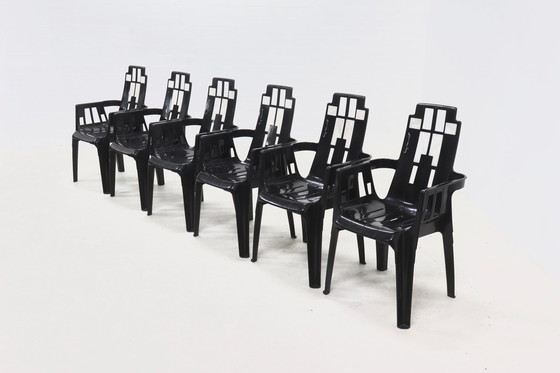 Image 1 of 6 x Pierre Paulin voor Henry Massonnet Boston tuinstoelen 1980