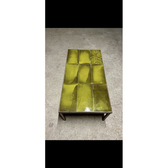 Image 1 of Groene vintage salontafel "lava" van Roger Capron