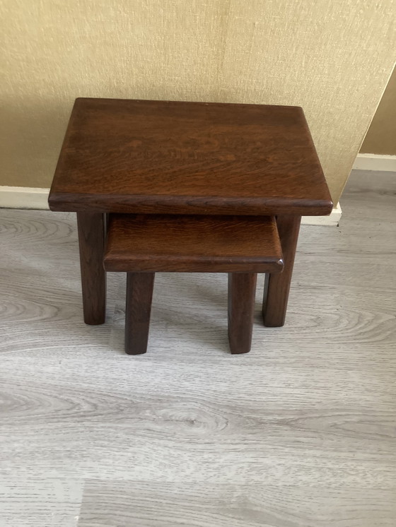 Image 1 of 2x Vintage mimiset bijzettafels