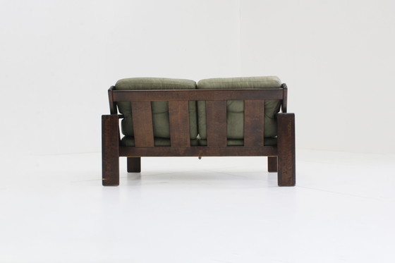 Image 1 of Vintage Asko Bonanza Groen Leren Design Bank