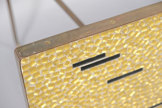 Image 1 of Vintage gouden mozaïek salontafel van Berthold Müller, jaren 50