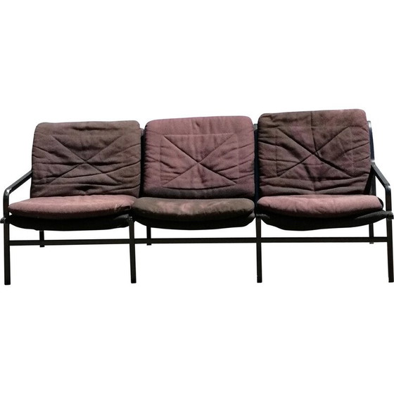 Image 1 of Vintage aluminium en stoffen bank van Andre Vanden Beuck voor Strassle, Zwitserland 1960