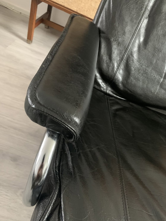 Image 1 of Vintage 70S Kebe Lederen Draaifauteuil