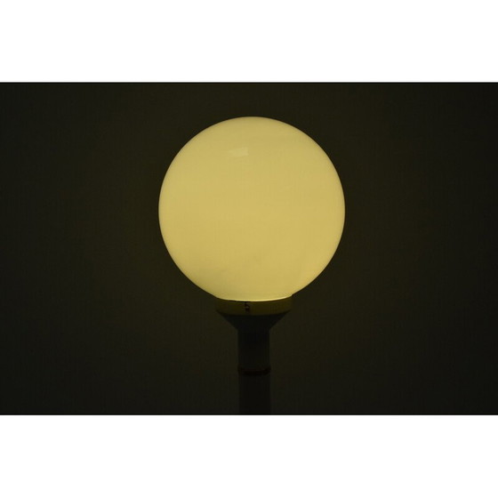 Image 1 of Vintage vloerlamp van melkglas, metaal en messing, Tsjecho-Slowakije 1970