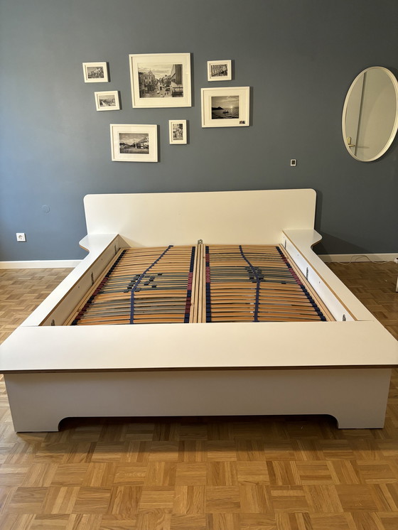 Image 1 of Müller Werkstätten zeildoek bed met bedbodem 160x200cm