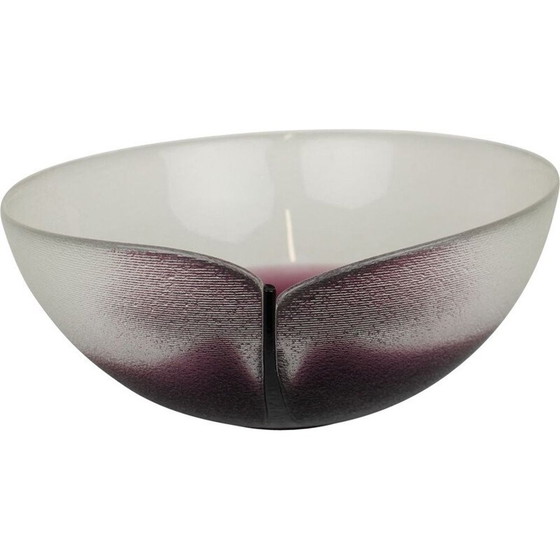 Image 1 of Vintage kunstglazen kom van Jiri Suhajek voor Crystalex, 1970