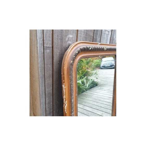 Image 1 of Vintage houten spiegel met stucwerk