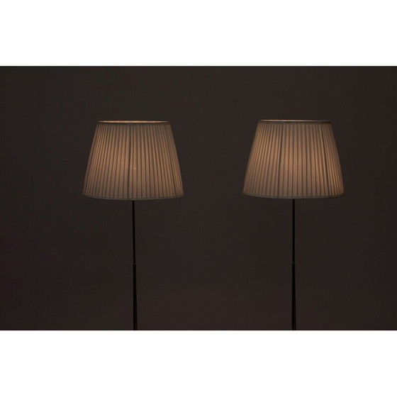 Image 1 of Paar vintage Zweedse koperen vloerlampen van Asea, 1950
