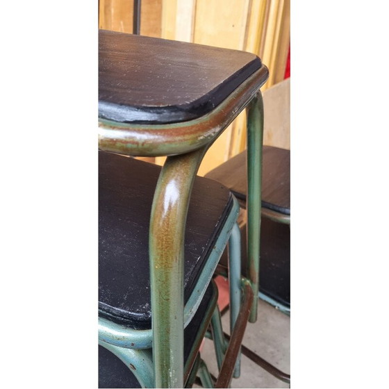 Image 1 of Set van 6 vintage industriële krukken van Gaston Cavaillon voor Mullca