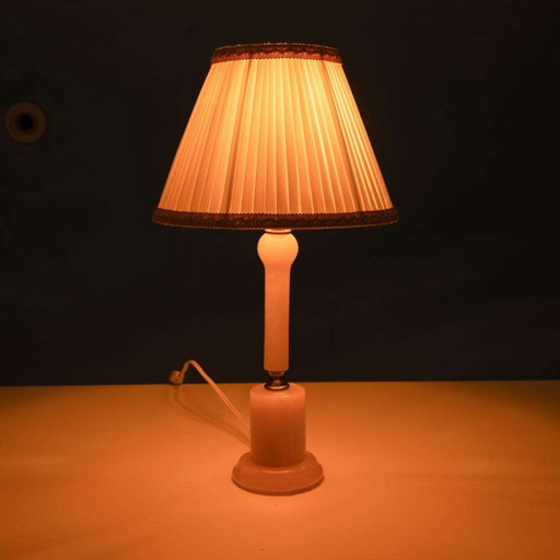 Boho chic tafellamp natuursteen, Midcentury onyx table lamp