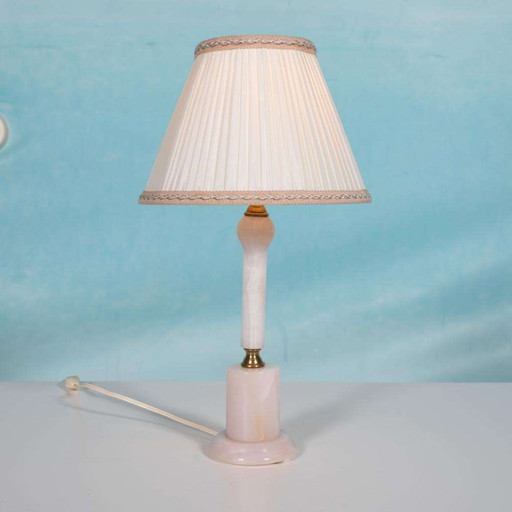 Boho chic tafellamp natuursteen, Midcentury onyx table lamp