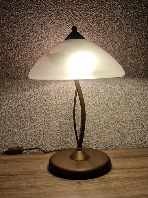 Vintage Italiaanse Glazen Mushroom Lamp