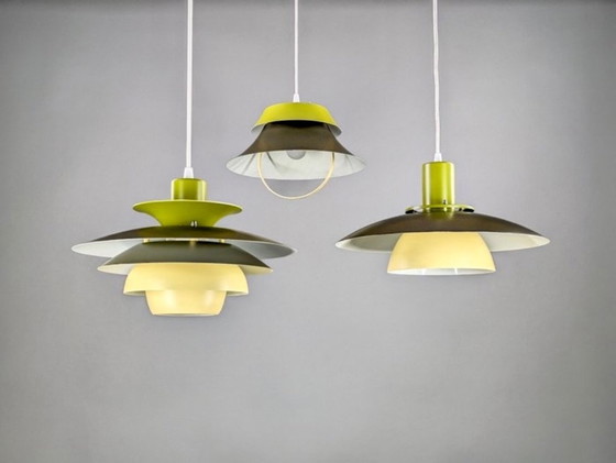 Image 1 of 3x Jeka Metaltryk Hanglampen