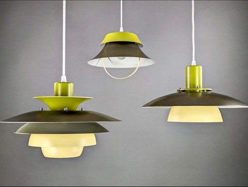 3x Jeka Metaltryk Hanglampen