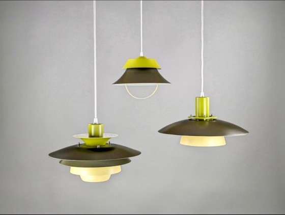 Image 1 of 3x Jeka Metaltryk Hanglampen