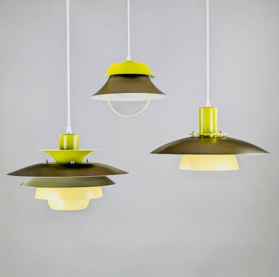 Image 1 of 3x Jeka Metaltryk Hanglampen