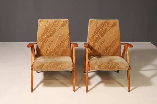 Paar Tsjecho-Slowaakse fauteuils, 1960