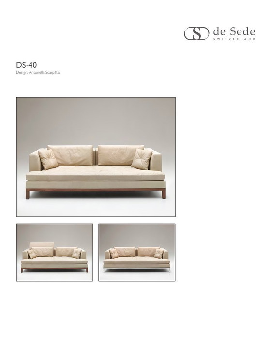 Image 1 of 2x De Sede Sofa's Ds40-04 Creme Wit Top Staat