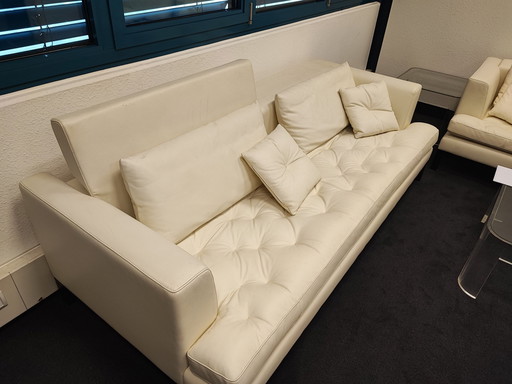 2x De Sede Sofa's Ds40-04 Creme Wit Top Staat