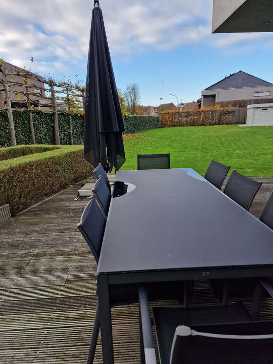 Image 1 of Tuinset Azore + 8 stoelen + Parasol Borek