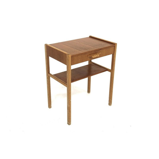 Image 1 of Vintage teak en eiken nachtkastje, Zweden 1960