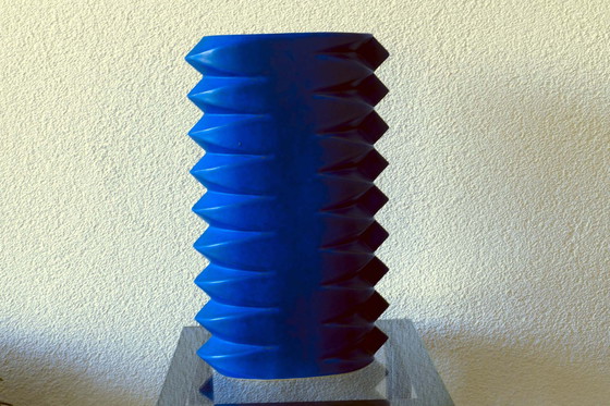 Image 1 of Jan van der Vaart - Getande Vaas (Blauw)