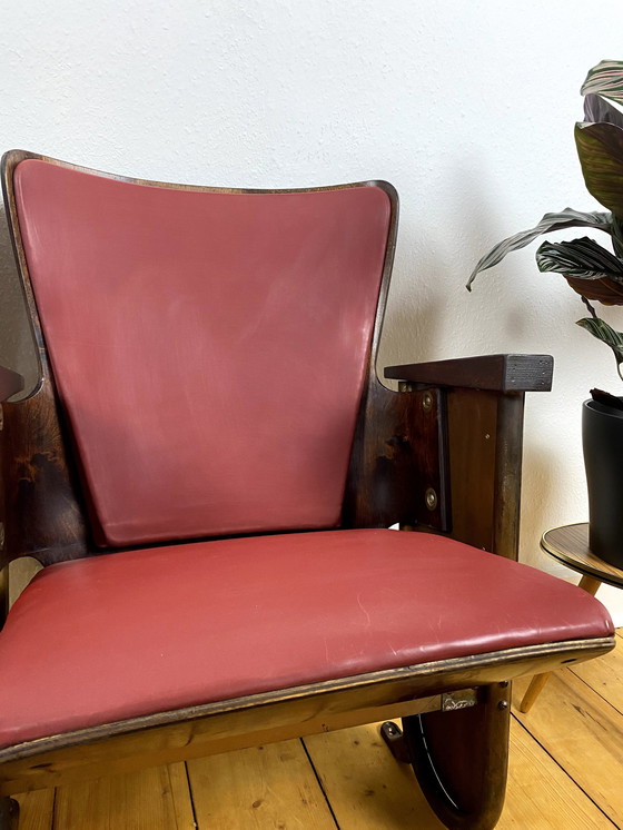 Image 1 of Belgische Art Deco cinema fauteuil van Fibrocit