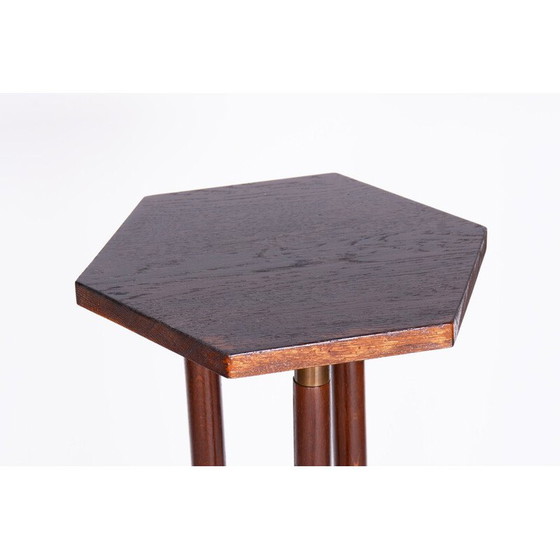 Image 1 of Vintage Art Deco eiken sokkel, Tsjecho-Slowakije 1920