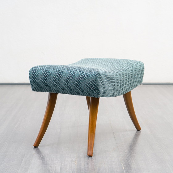 Image 1 of Jaren 50 Vintage Fauteuils met voetenbankje, gerestaureerd