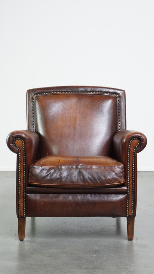 Vintage Schapenleren Armchair/ Fauteuil