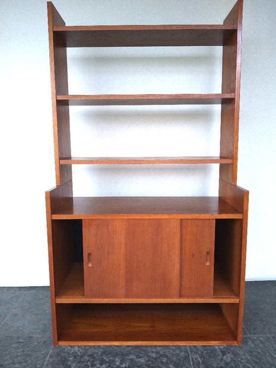 Image 1 of Teak wandsysteem van de Deense ontwerper Poul Cadovius