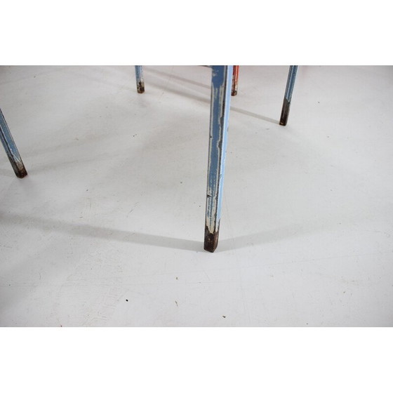 Image 1 of Set van 8 vintage fauteuils van ijzer en hout, Tsjecho-Slowakije 1960