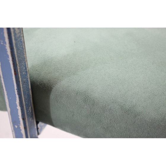 Image 1 of Set van 8 vintage fauteuils van ijzer en hout, Tsjecho-Slowakije 1960