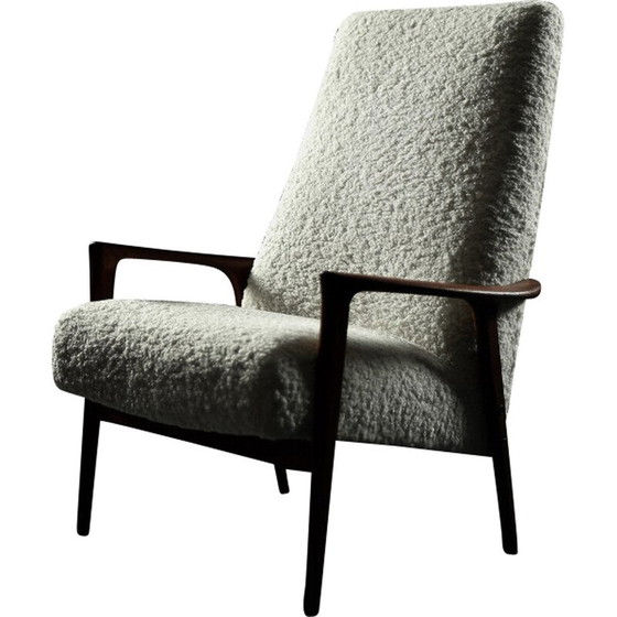 Image 1 of Vintage fauteuil in wit teakhout voor Bröderna Anderssons, Zweden 1960