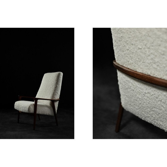 Image 1 of Vintage fauteuil in wit teakhout voor Bröderna Anderssons, Zweden 1960