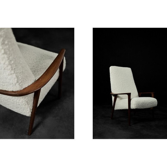 Image 1 of Vintage fauteuil in wit teakhout voor Bröderna Anderssons, Zweden 1960