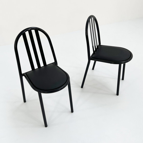 Image 1 of Set van 4 zwarte stoelen No.222 van Robert Mallet-Stevens voor Pallucco Italia, 1980S