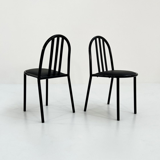 Image 1 of Set van 4 zwarte stoelen No.222 van Robert Mallet-Stevens voor Pallucco Italia, 1980S