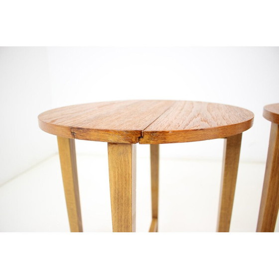 Image 1 of Vintage opvouwbaar krukje in hout en teak van Poul Hundevad, Denemarken 1960