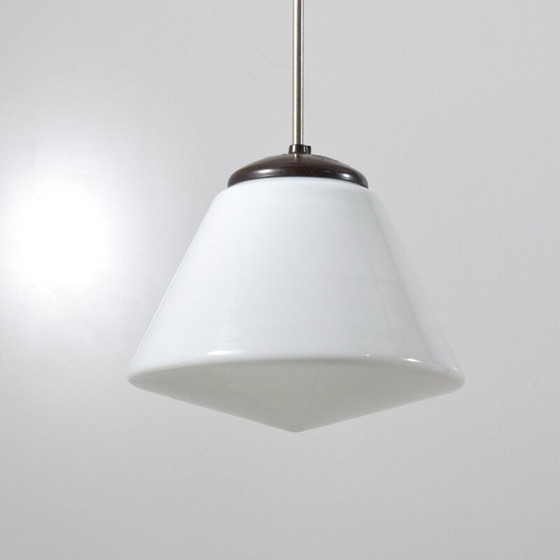 Image 1 of Vintage modernistische hanglamp, opaline glas, 1930