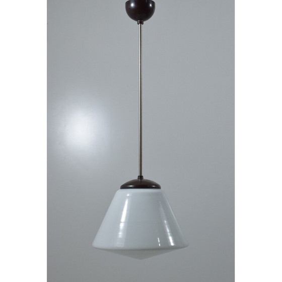 Image 1 of Vintage modernistische hanglamp, opaline glas, 1930